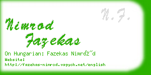 nimrod fazekas business card